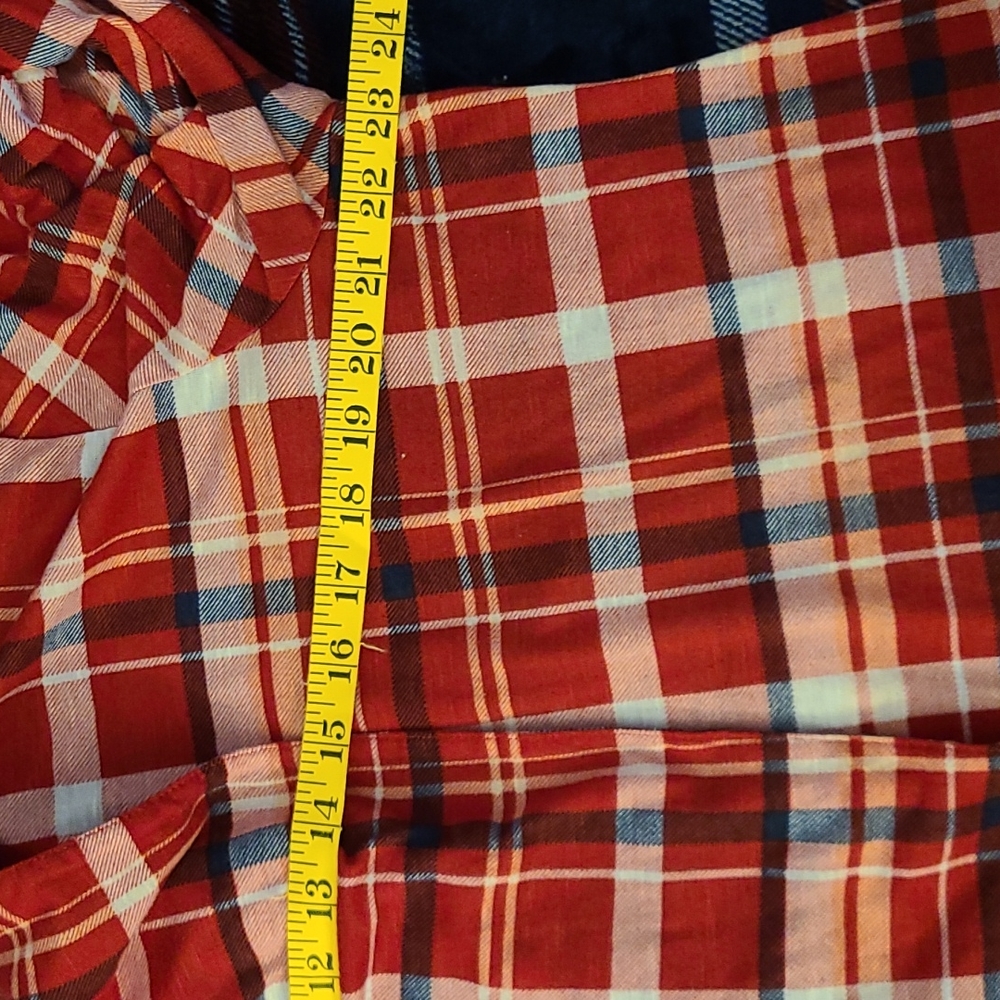 b&b boutique - Flannel 2X red white blue open cardigan - Picture 8 of 8